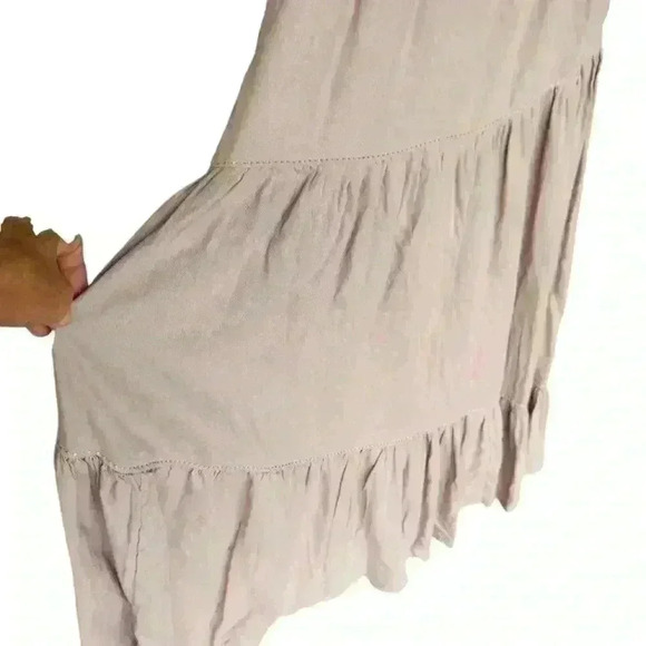 NWOT Rachel Zoe Linen Blend Muted Mauve Tiered Maxi Dress - Picture 4 of 9